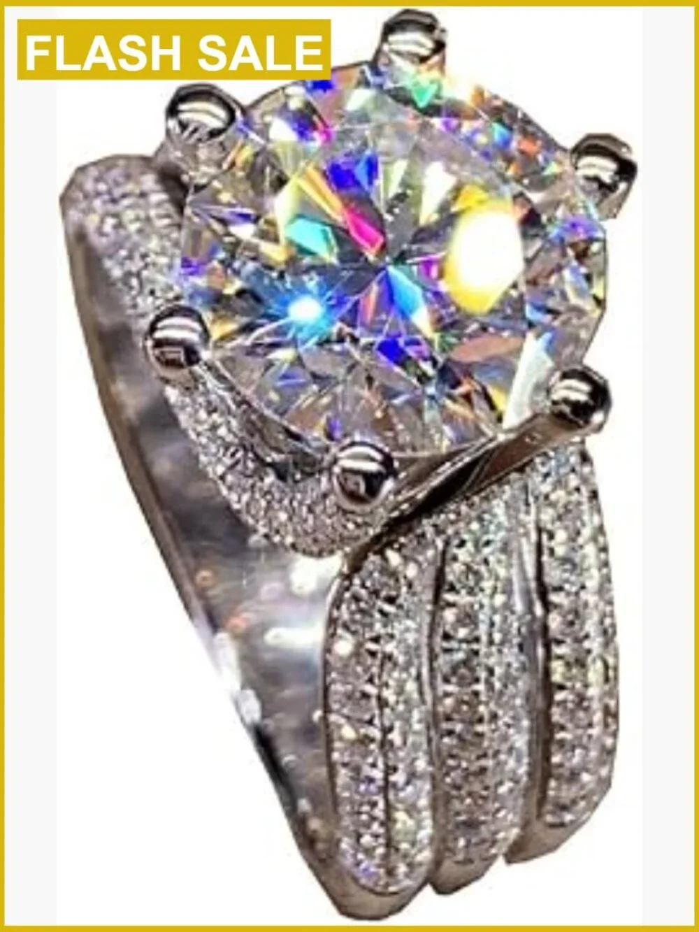 5 Carat D Color VVS1 Moissanite Solitaire Engagement Ring 925 Sterling Silver